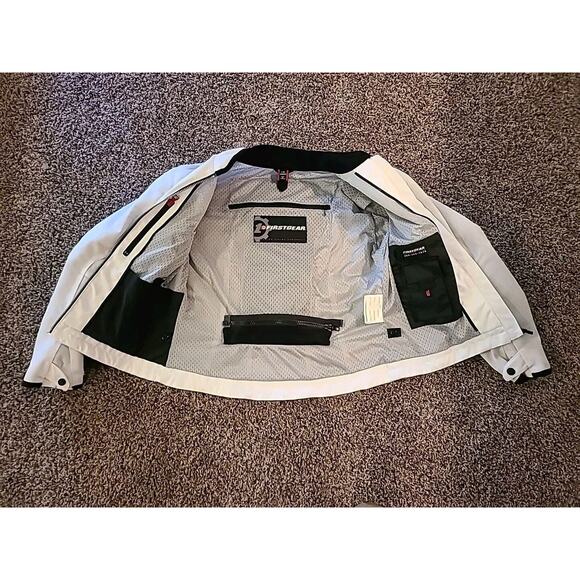 First Gear Womans Large White Mesh Breathable Riding Jacket Padded - Picture 6 of 14